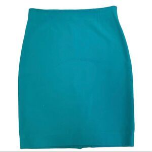 Lord & Taylor teal blue stretchy pencil skirt Sz 6
